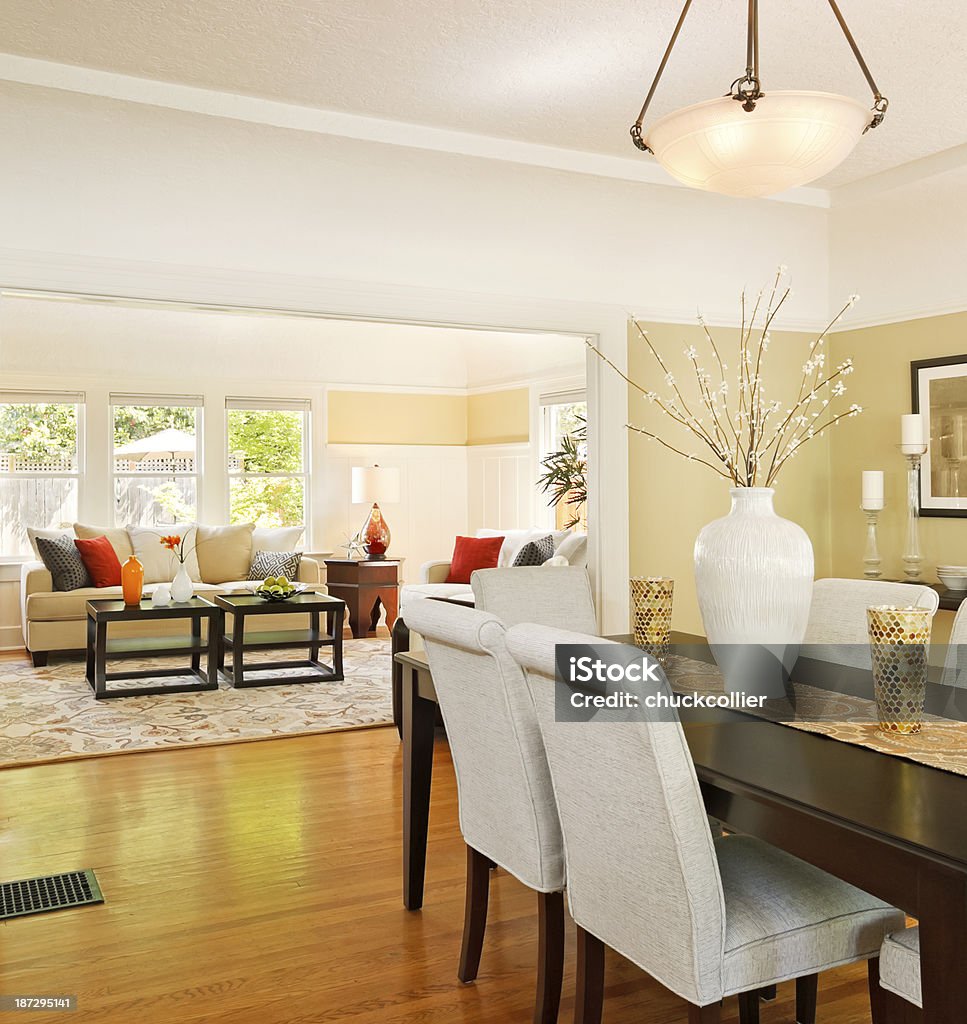 Beautiful dining room and living room.